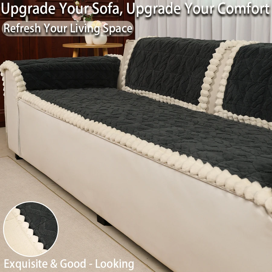 Thickened Quilted Sofa Cushion Soft Easy-Care Warm Autumn Winter Furniture Protector Seater Sofa Home Decor
