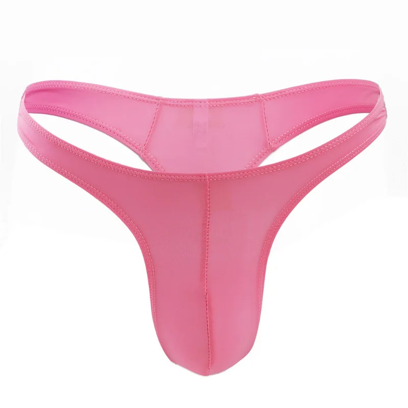 Men Sexy Thong Thin Transparent Narrow-Sided Underwear Low-Rise U Convex Pouch Lingerie Underpants Seamless Bikini Slip Homme