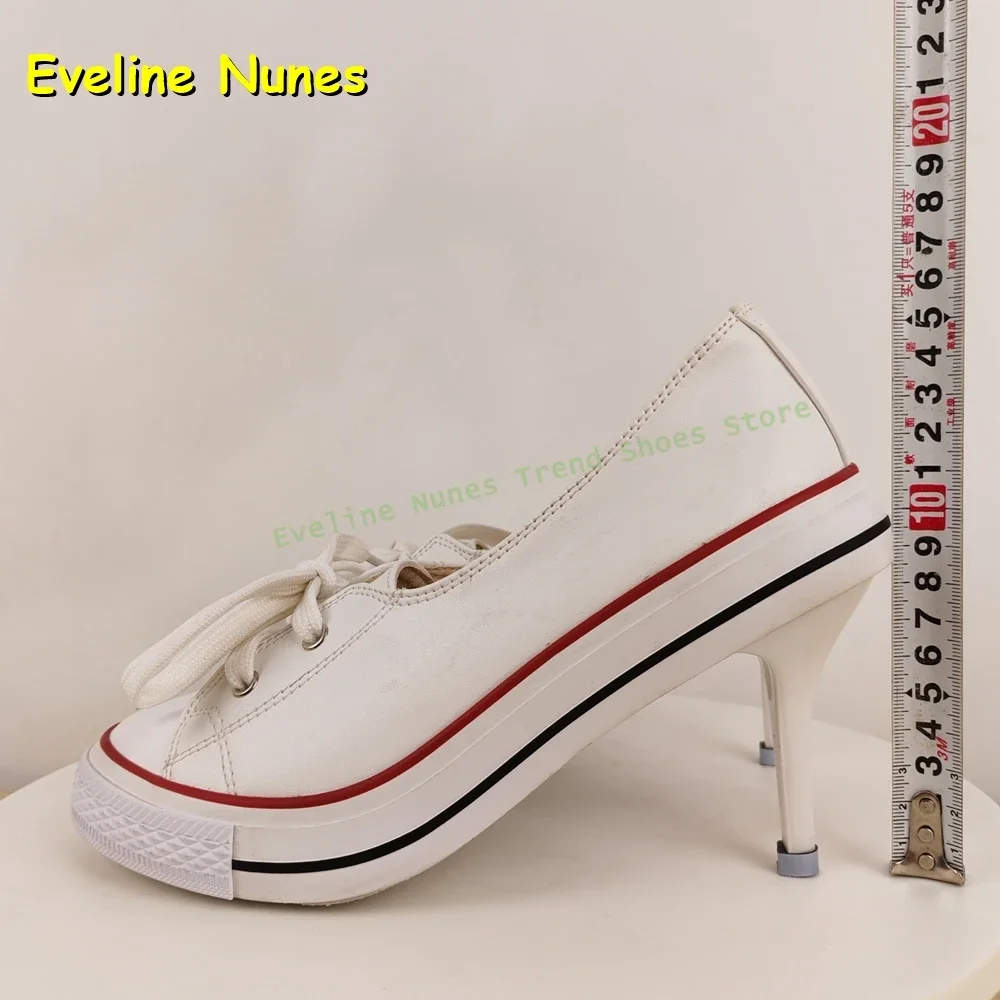 وأشار رو الكعوب رقيقة مختلط الألوان عادية الشارع نمط المرأة مضخات موضة قماش الدانتيل متابعة أحذية رياضية الضحلة 2025 الخريف أحدث #4