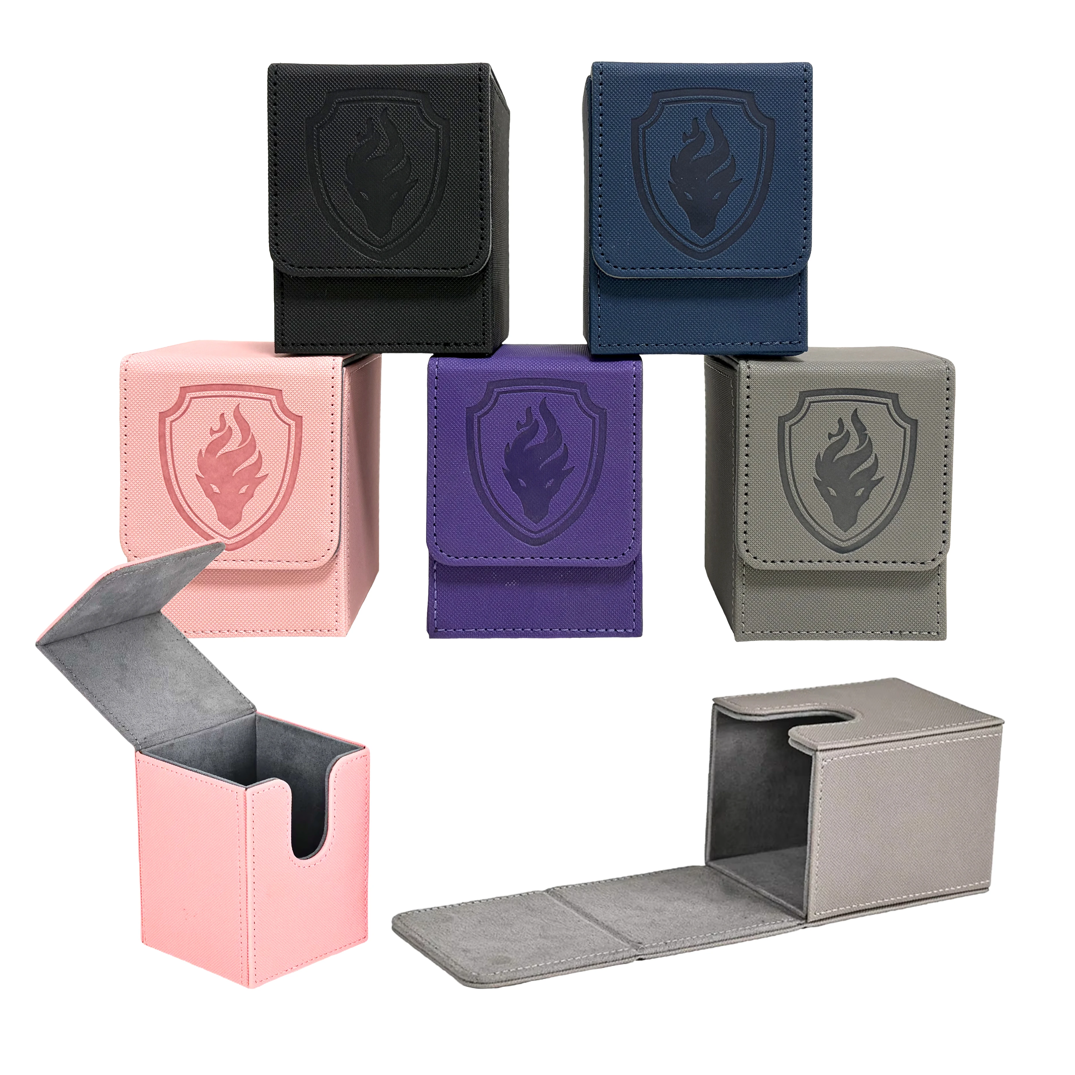 Magnetic Faux Leather Card Deck Box With Display Window Store 110+ Sports Game Trading Cards Collector Protective Storage Case