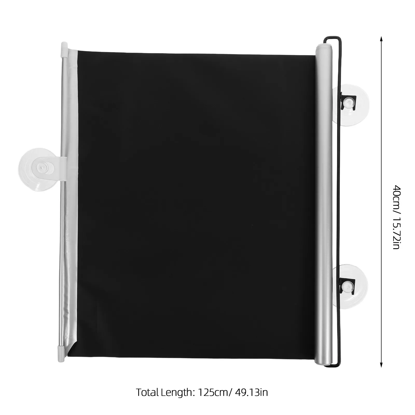 Retractable Window Roller Sunshade 15.75x49.21 Blackout Blind Suction Cup No Drill Installation Sun Blocking Shade Bedroom view 2