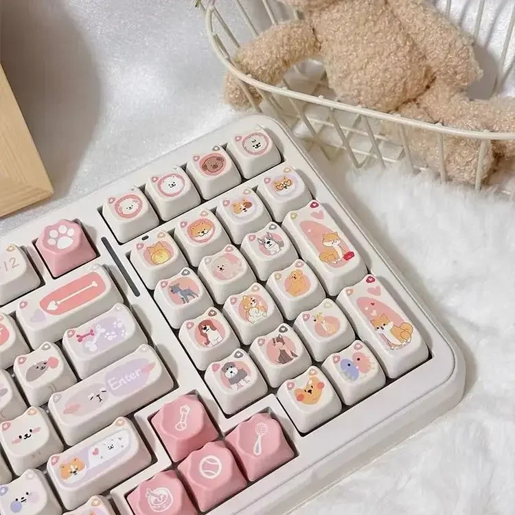 Imagem -06 - Cute Cat Keycaps para Teclado Mecânico Square Keycaps Sublimação Térmica Cute Gift Alice Novo 2.25 u 2.75u