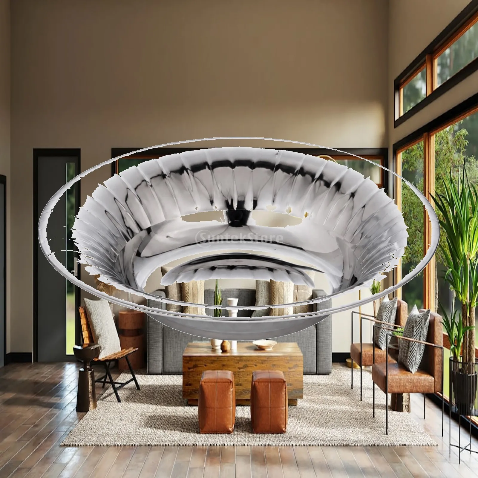 Elegant 304 Steel Serving Plate with Fluted Detailing for Sashimi and Party Appetizer Display