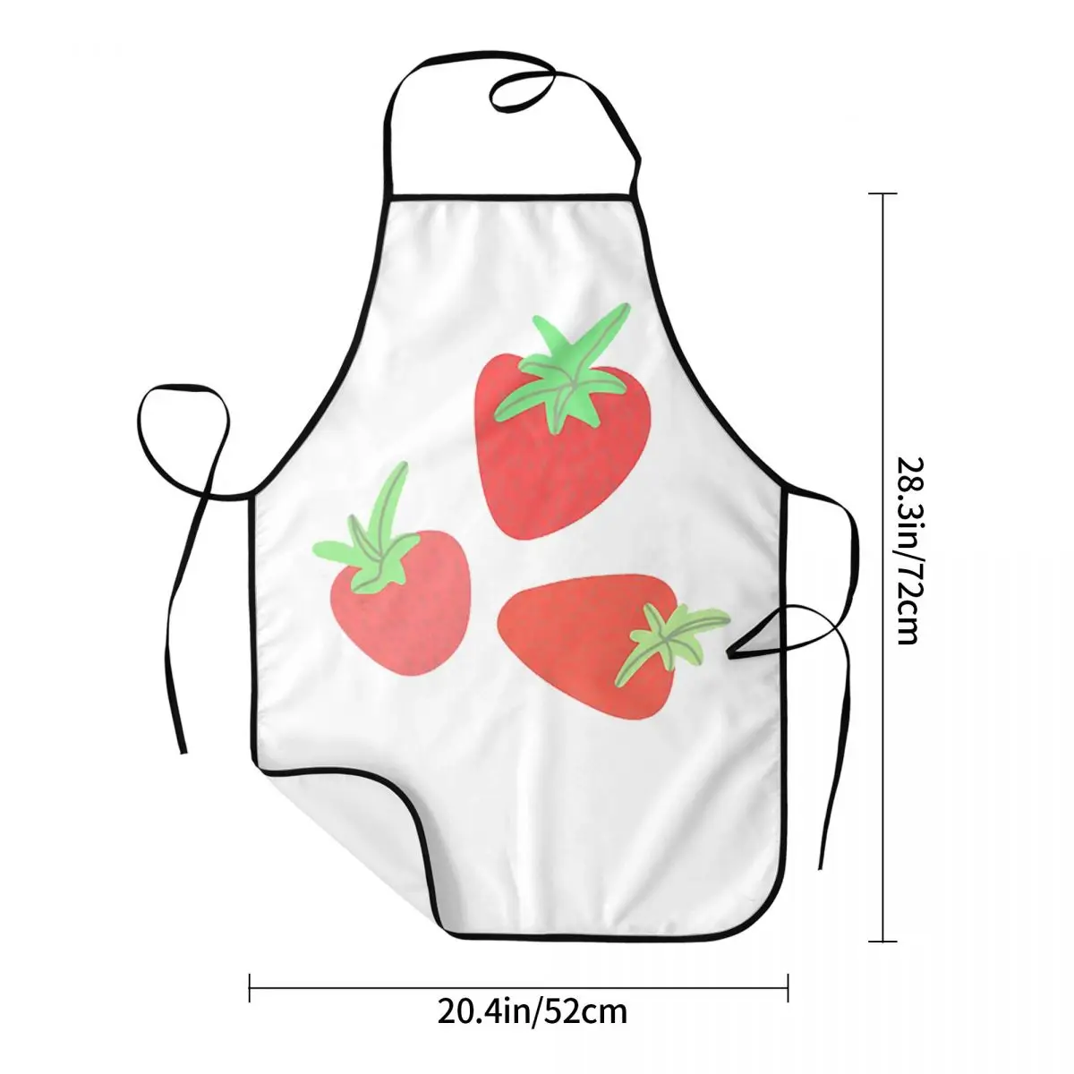 Cute Strawberries Aprons Chef Cooking Baking Tablier Sleeveless Bib Kitchen Cleaning Pinafore for Women Men Painting