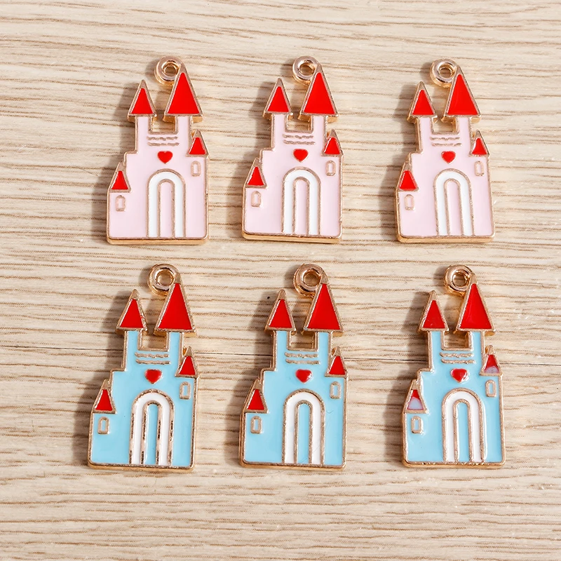 10 قطعة 12x25 مللي متر لطيف المينا القلعة Charms المعلقات لصنع المجوهرات أقراط القلائد أساور Crafts بها بنفسك الحرف اليدوية اكسسوارات