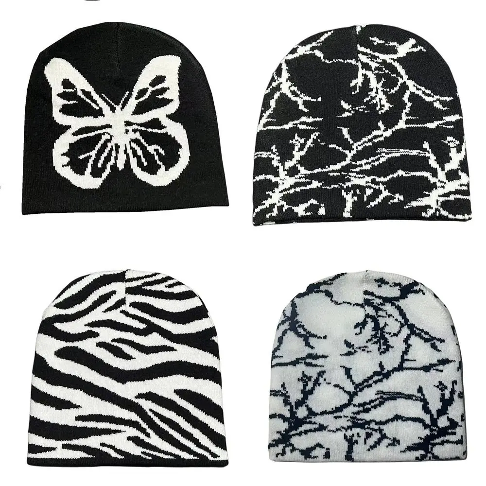 Czapka dziewiarska Czapka Mężczyźni Kobiety Czapka Bonnet Gothic Wool Acrylic Warm Casual Skullies Y2k Ins Hip Hop Cap Cold Cap