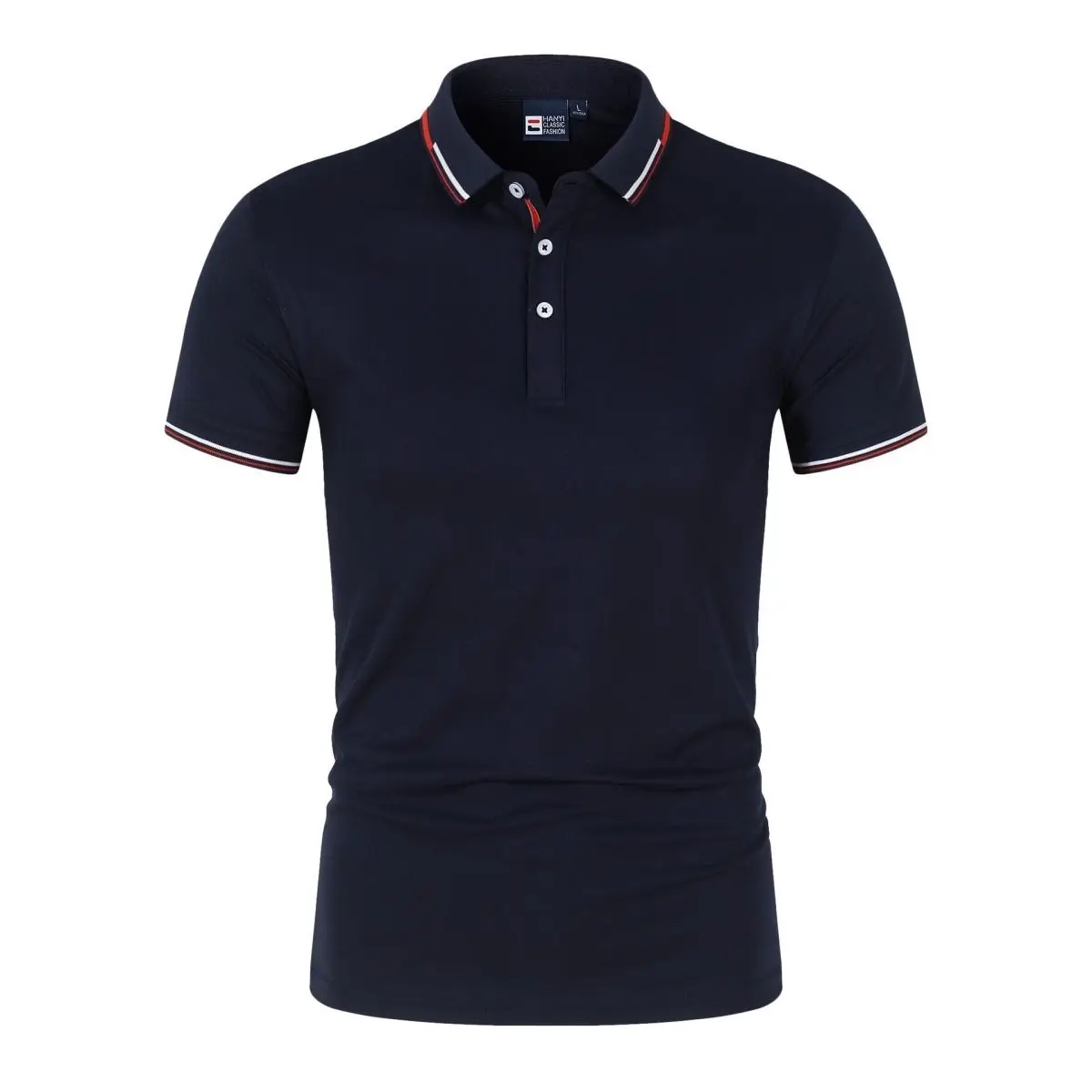 Fashion 2025 Summer New Solid Men's Large Size Light Plate Stand-up Collar Short Sleeve Slim Shirts Polo T Shirt for Men Homme