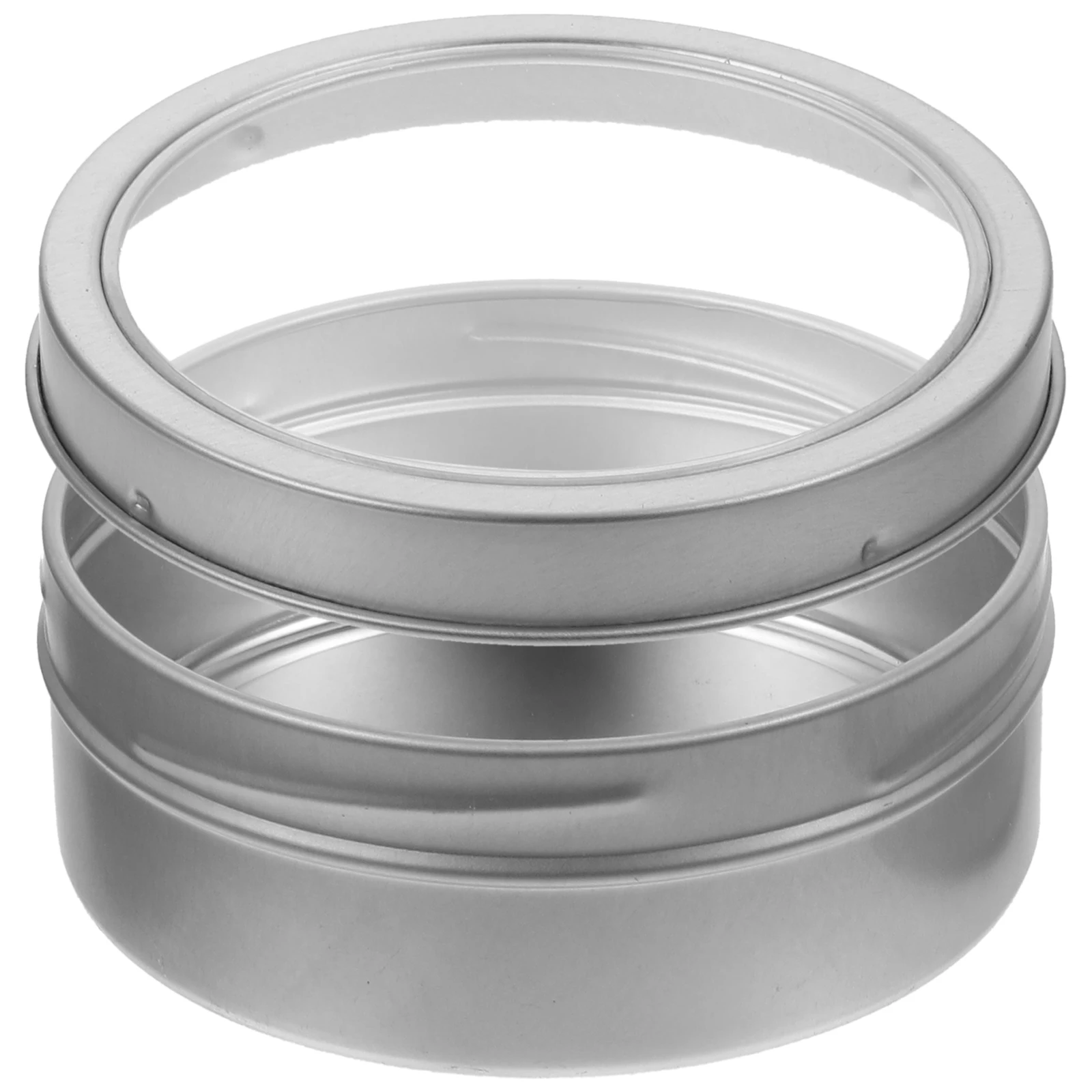 

Magnetic Storage Boxes Containers Kitchen Fridge Organizer Jars Silver Round Lid Tins Spice Metal Camping RV Picnic