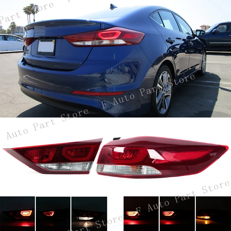 LED Taillight Taillamp For Hyundai Elantra 2017 2018 2019 Rear Bumper Tail Lamp Brake Stop Reverse Turn Signal Light