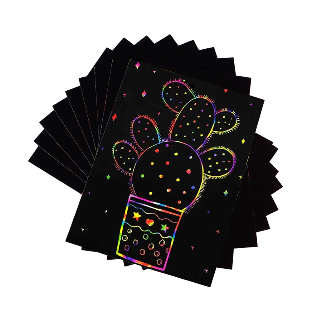Imagem -04 - Criativo Arco-íris Scratch Art Paper Gravador a Laser Cartão Faça Você Mesmo Multi-color Laser Machine Material 32k 16k a4
