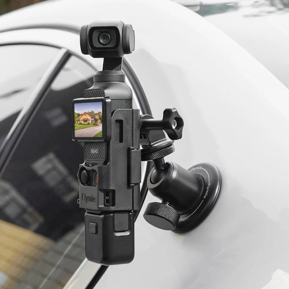 Flymile 마그네틱 베이스 카메라 마운트, DJI 포켓 3 카메라 어댑터, 360 ° 볼 헤드 포함, 1/4 인치 나사 금속 브이로그 사진 스탠드