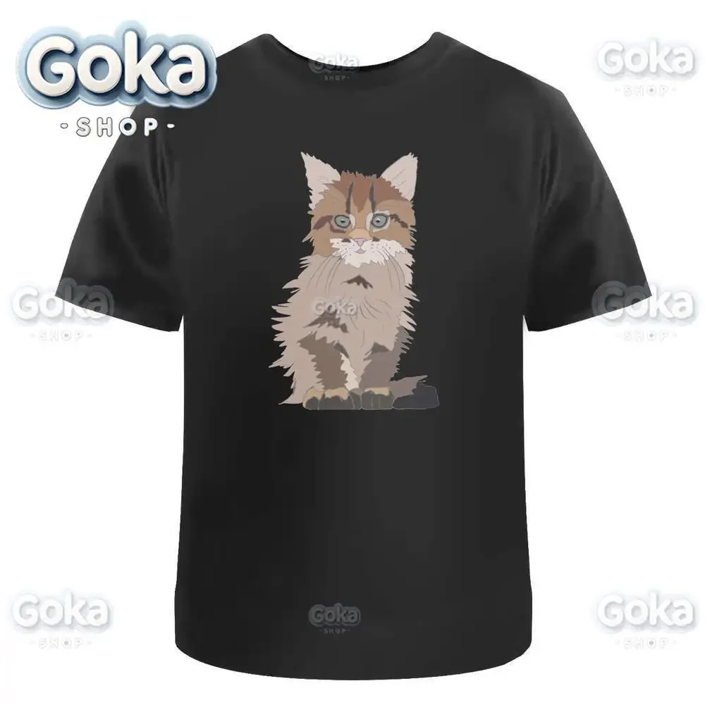 Kitten Graphic T Shirts Mens Clothing New in Tops & Tees Cotton Women Printed T-shirt Y2K Clothes Cute Funny Tshirt