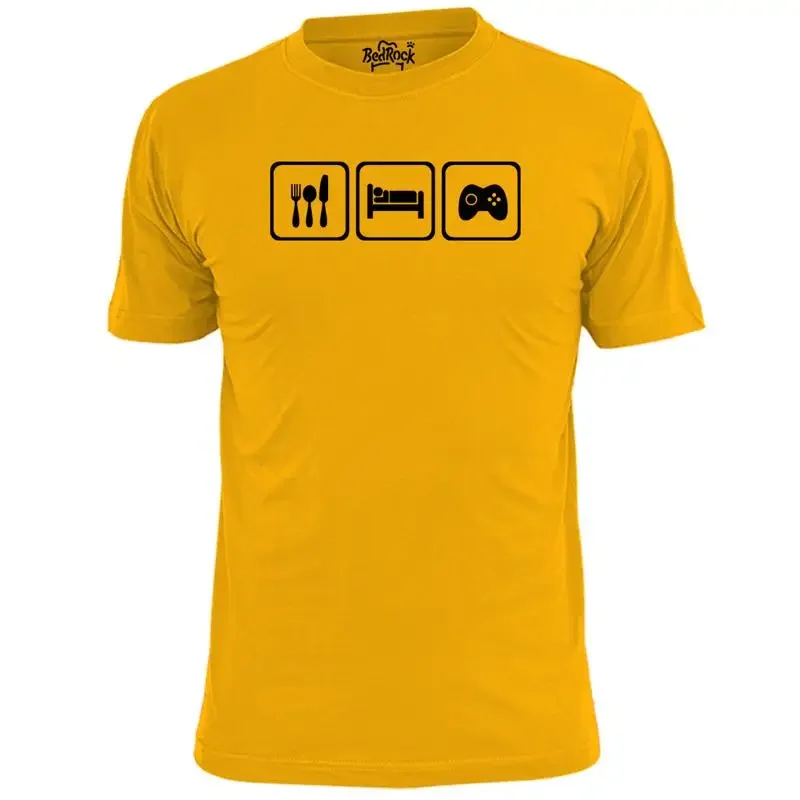 Mens Eat Sleep Game T Shirt Gaming Console Retro