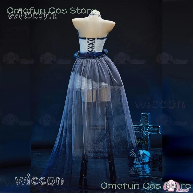

A;3,v\Corpse Masquerade Bride Emily Cosplay Halloween Fancy Costume Wig Zombie Ghost Party Dress up Women Doujin Gothi3;b,6/k'5;