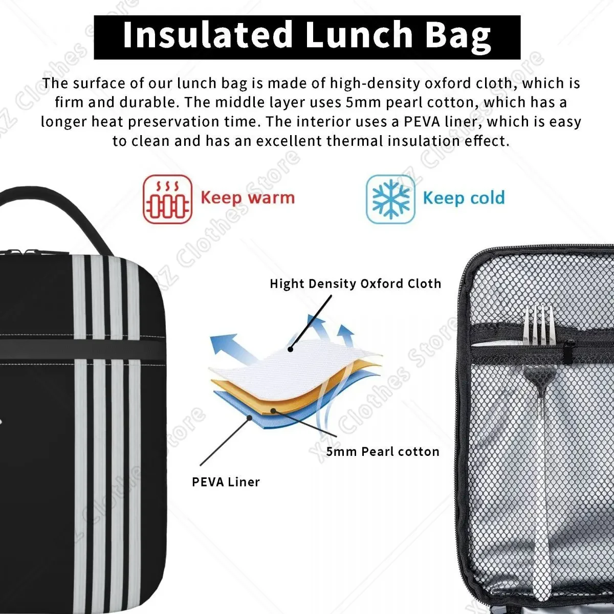 Airbus A330 Captain Stripes Portable Lunch Box Leakproof Pilot Aviation Airplane Cooler Thermal Food Insulated Lunch Bag School