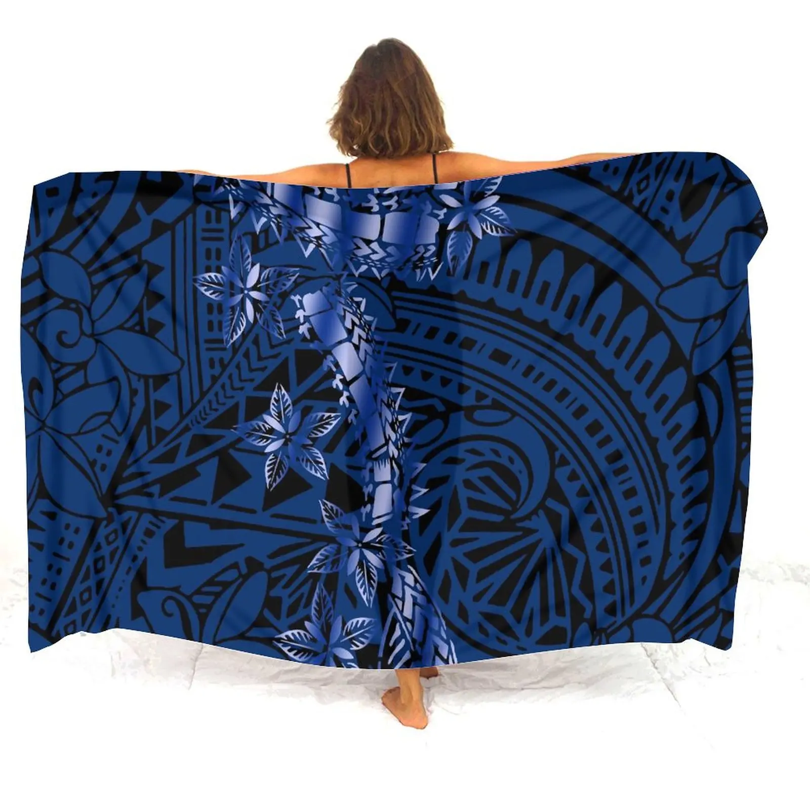 Pacific Island Ladies Summer Seaside Beach Style Sarong Custom Polynesian Vintage Print Art Print Bikini One-Piece Coat