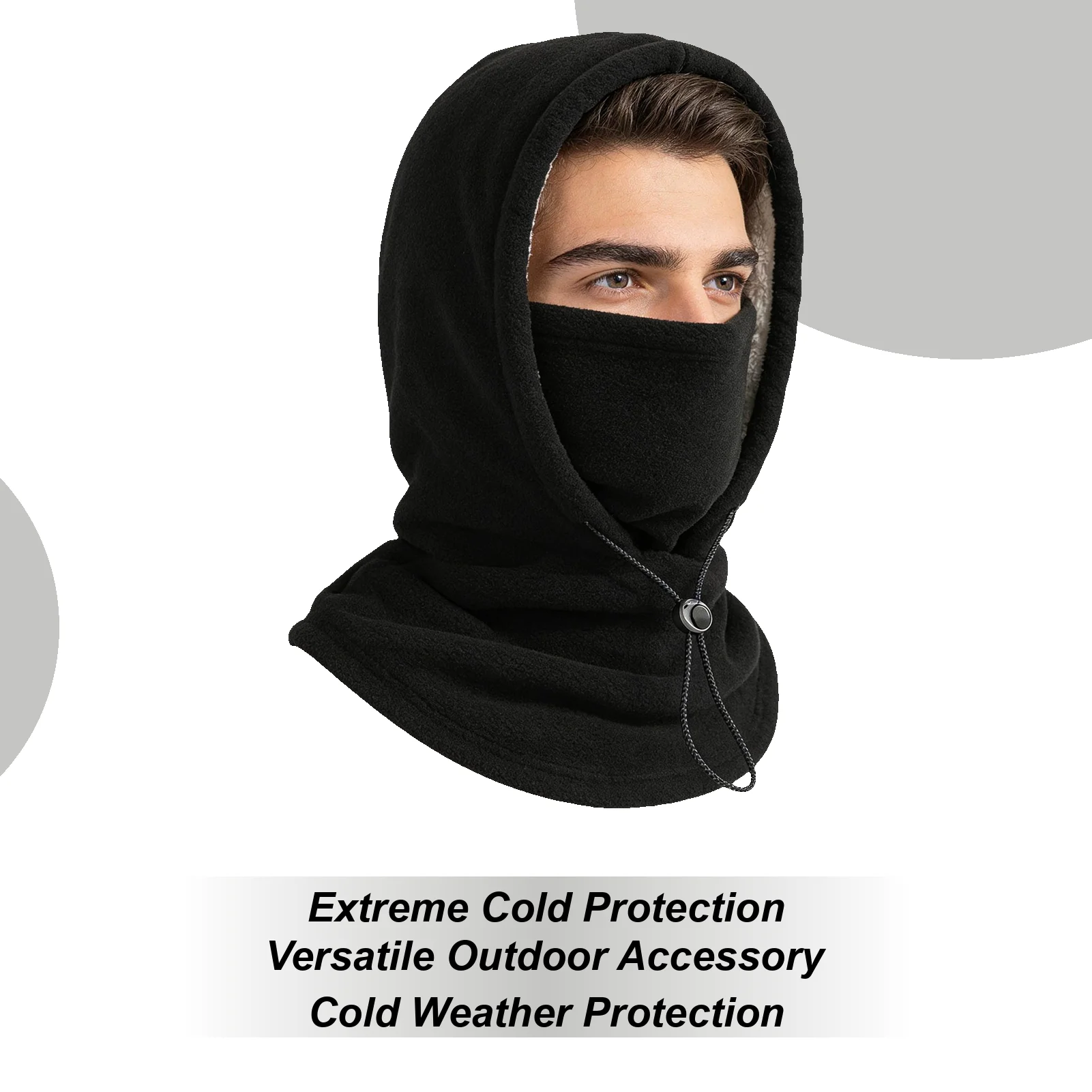 Winter Hat With Face Cover Breathable Adjustable Drawstring Windproof Outdoor Supplies Winter Hood Hat For Cold Weather Cycling