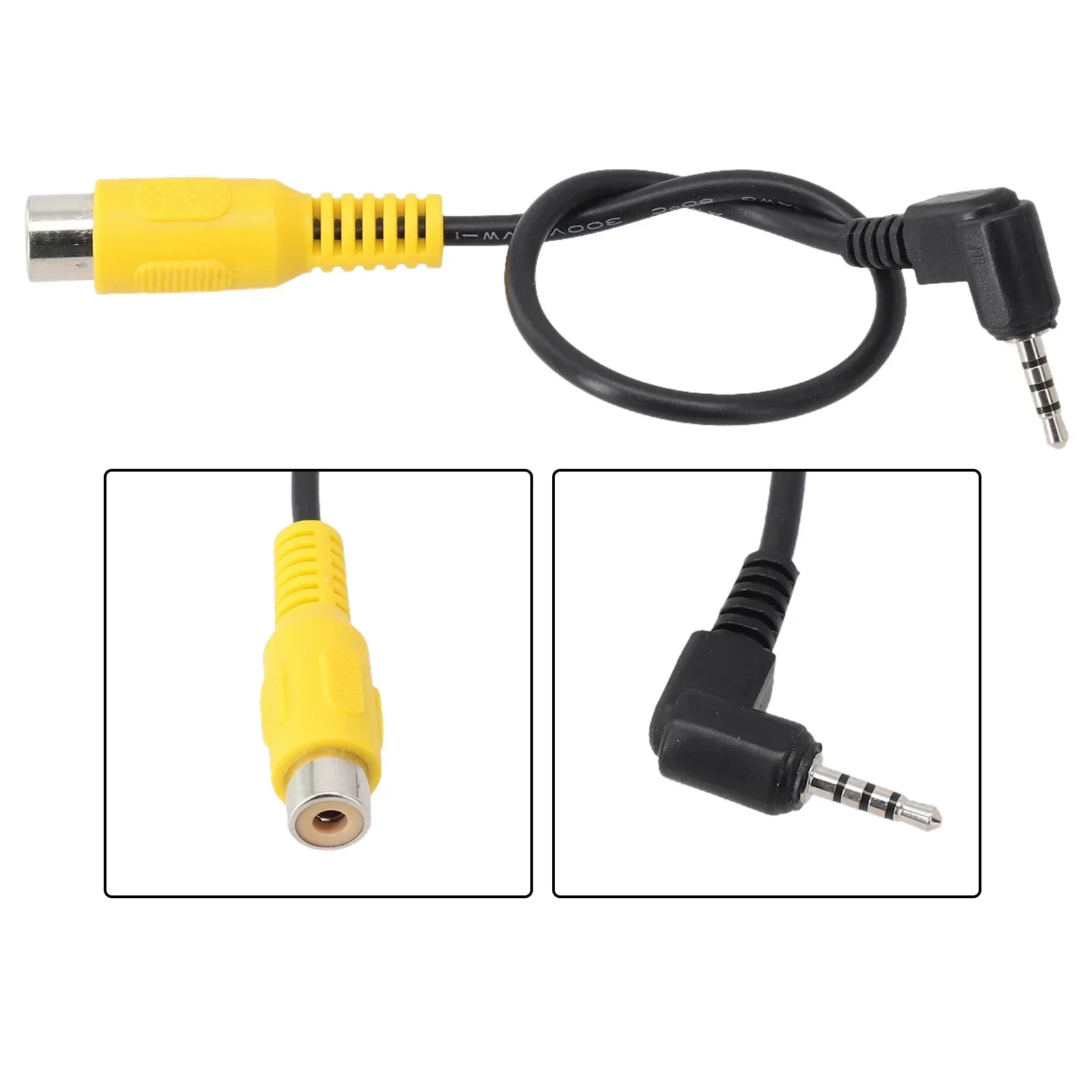 Cable convertidor RCA a AV de 2,5mm, cámara de estacionamiento de visión trasera de coche para coche DVR RCA hembra AV-IN 2,5 Mm 20cm