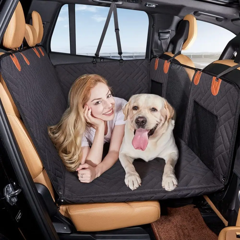 Durable Dog Car Seat Cover with Back Seat Extender - Waterproof, Scratch-Resistant, and Spacious for Pets in Cars, SUVs, and Sma