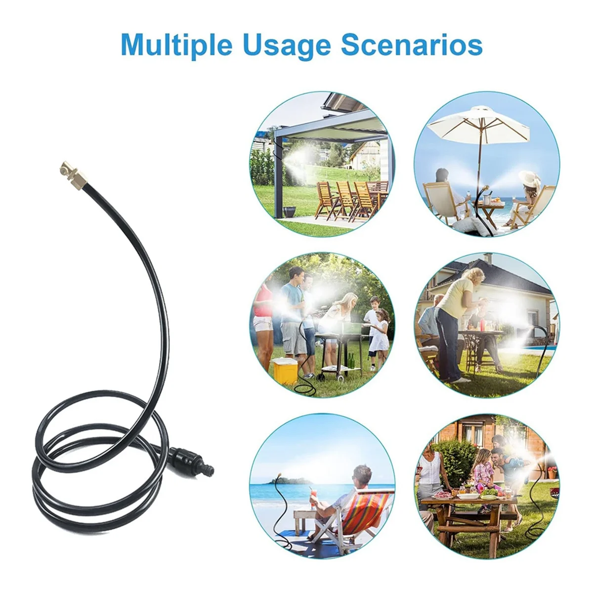 Hose Misters for Outside Patio, Flexible Standing Mister Portable Garden Misters for Cooling Outdoor, Hose Misting