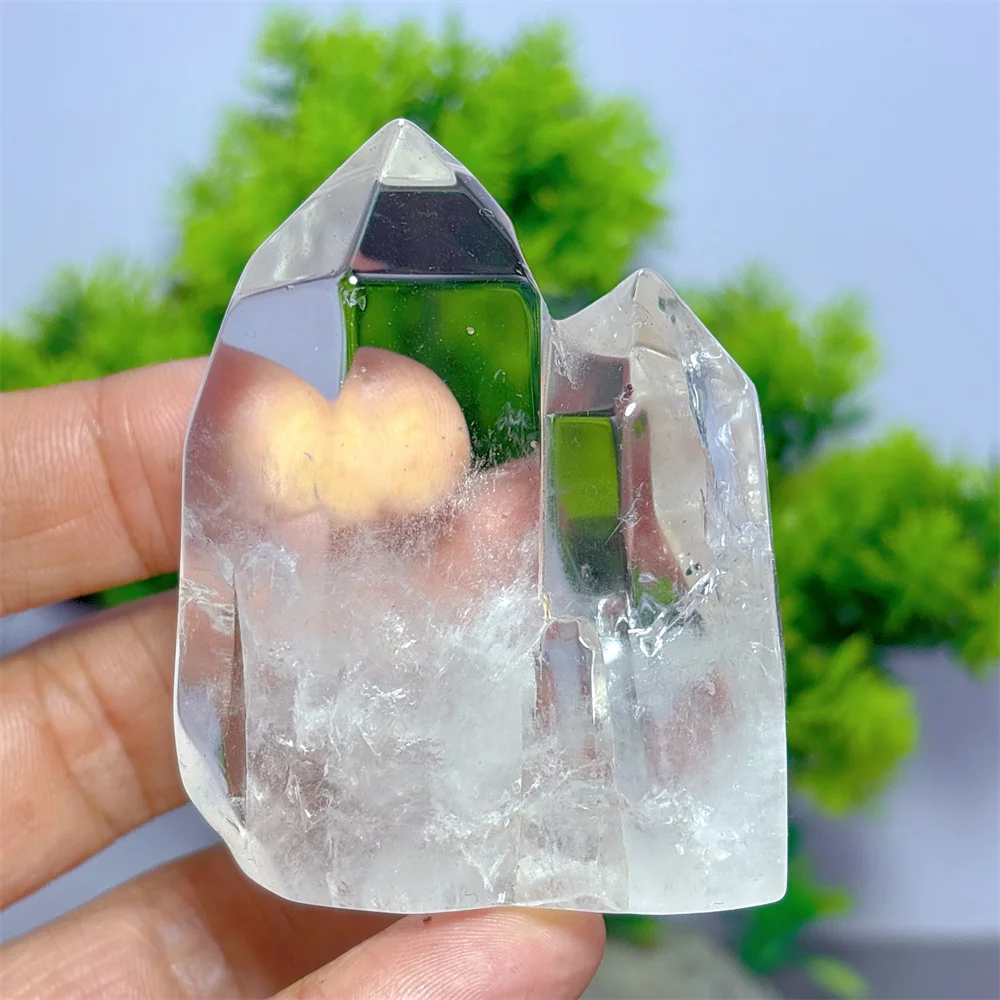Double Clear Quartz Specimen Tower Natural Crystal Home Decoritems Room decor Lucky Quartz Stone Garden Reiki Gifts Healing Ener