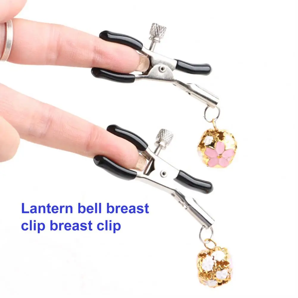 1Pair Breast Clamp Comfortable Nipple Stimulator Long Lifespan Nipple Toy Supplies Metal Nipple Screw Clip with Bell for Couple