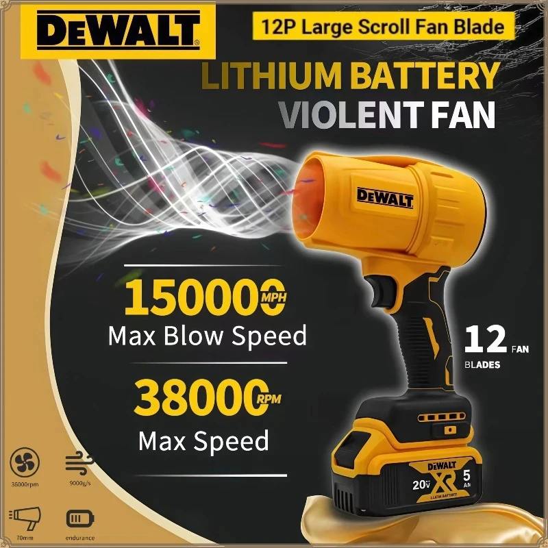 

Беспроводной турбовентилятор-фен Dewalt 22000 об/мин, ручной, мощный, перезаряжаемый, для удаления пыли, на аккумуляторе Dewalt