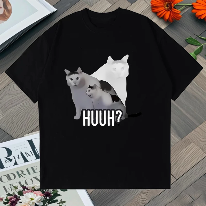 

Funny Cute Kawaii Cat Meme Print Summer Oversized t-shirt 100% Cotton Men Women vintage Fashion short sleeve Unisex Tee shirt