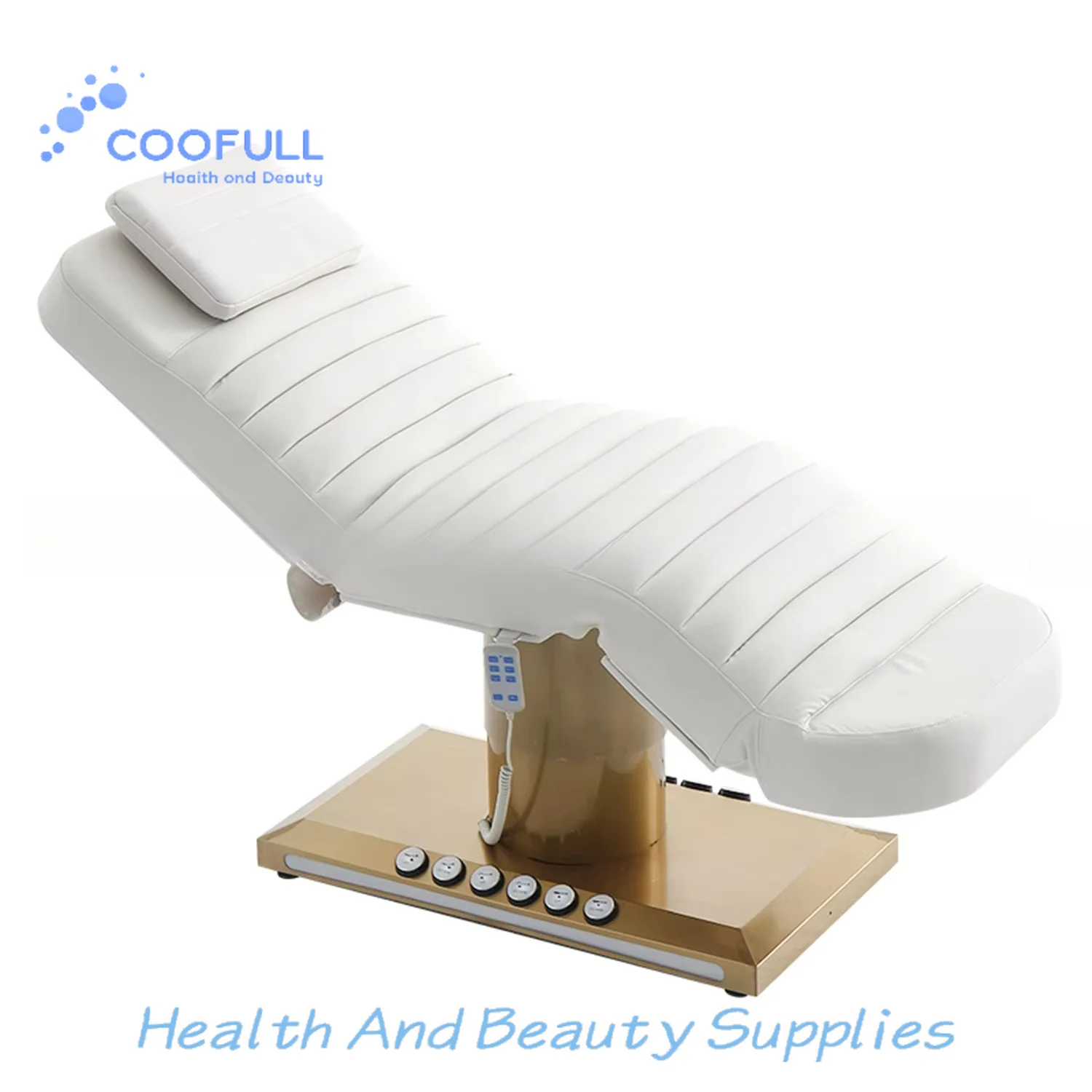 Coofull Commercial Salon Electric Folding Massage Bed, Modern Metal Frame Leather Upholstery for Home Hotel Spa Use