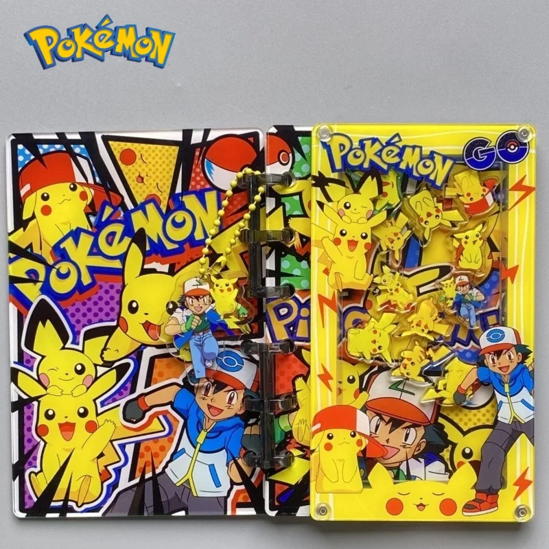

Pokemon Shake Book Cartoon Anime Character Periphery Pikachu Acrylic Loose leaf Notebook A7/A5 DIY Student Handbooks