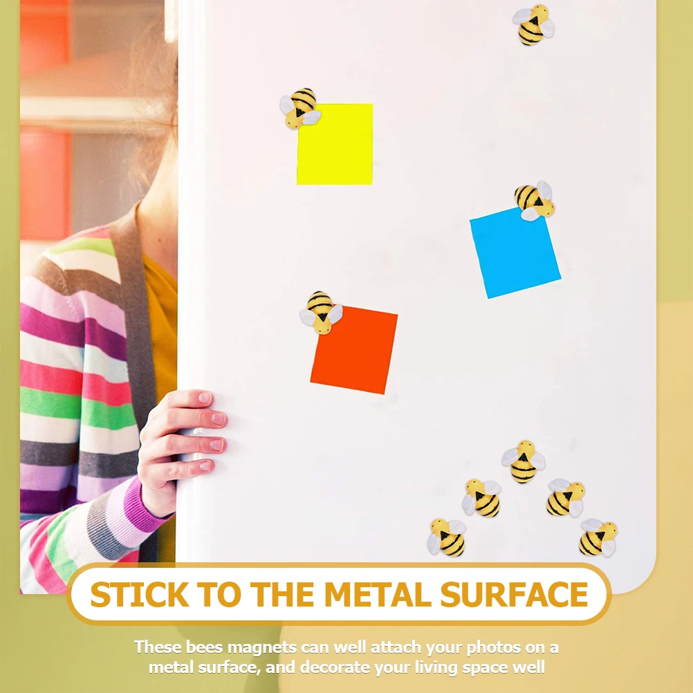 

9pcs Bees Fridge Decorative Bee Kitchen Decor Whiteboard Locker Stickers Refrigerator Magnets Set Smooth Resin Magnets For Metal