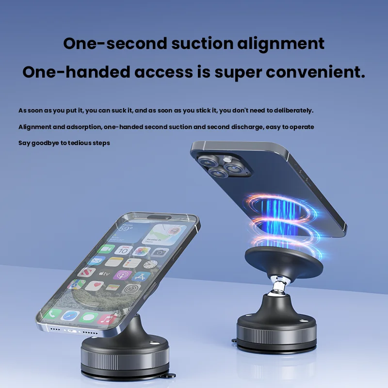 Vacuum Suction Cup Mobile Phone Holder Desktop Vacuum Adsorption Magnetic Holder Rotating Lazy Mobile Phone Support Stand