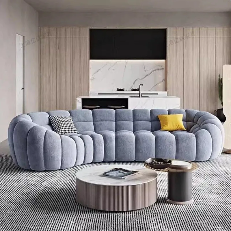

Modern simple fabric art special-shaped sofa Italian living room villa designer art furniture curved sofa