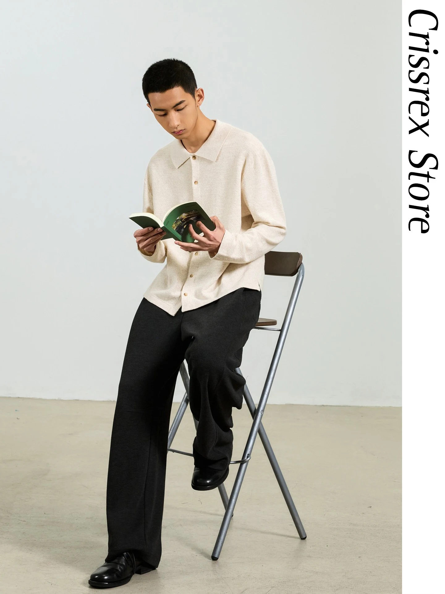 

Винтажный льняной вязаный кардиган UTIMUS Crissrex с длинными рукавами и воротником на пуговицах, удобный для весны и осени, как свитер