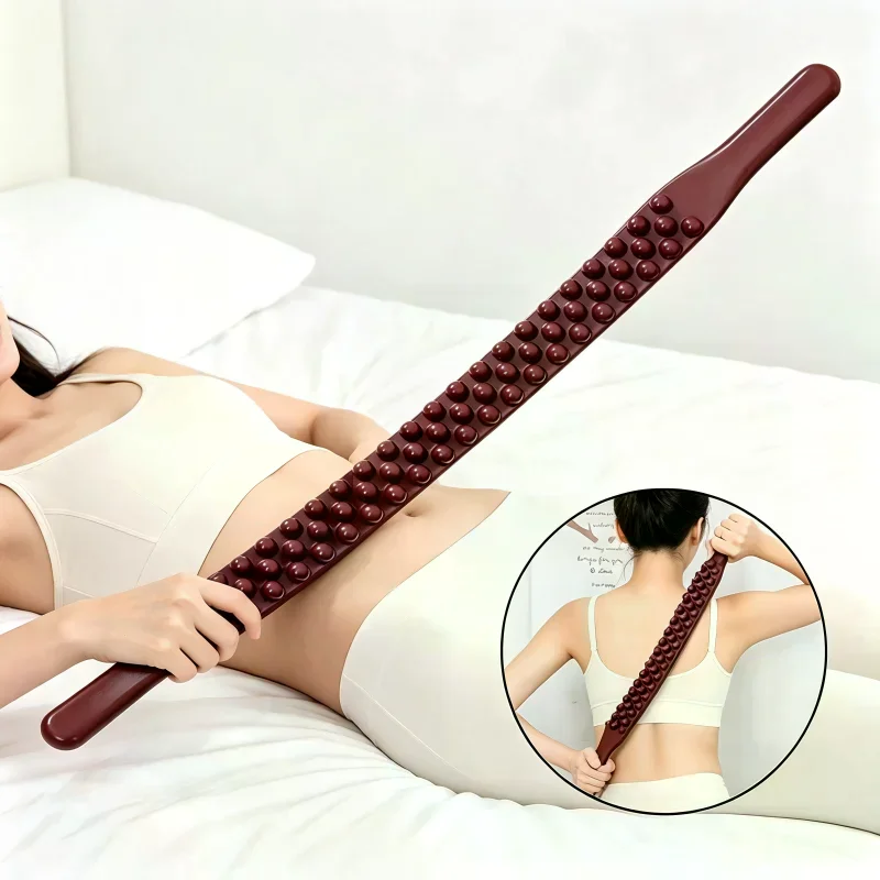 59 Beads Universal Back Massage Tendons Scraping Stick Point Gua Sha Relax Therapy Tool Abdominal Massager(Plastic)