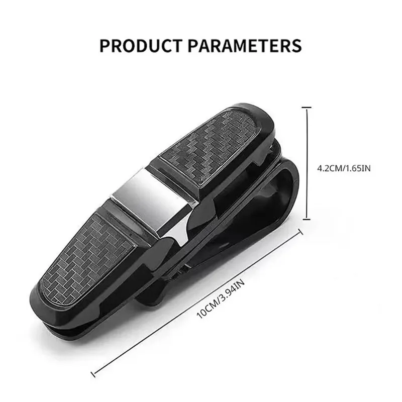 Car Sunglasses Frame Carbon Fiber Bills Glasses Clip Multi Function In Car Creative Eye Box Card Double Headed Clip On Board