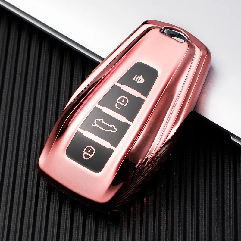 Soft TPU Car Key Cover Case for Geely Coolray X6 geometry c Emgrand Global kulrey Hawk GX7 okavango smart Remote Car Accessories