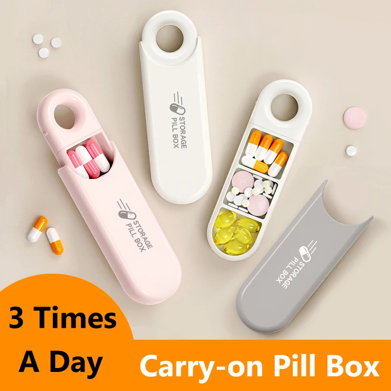 Portable Pill Box Medicine Dispenser Container Travel Medicine Pill Organizer Case Vitamin Tablet Pillbox Fish Oils Storage Box