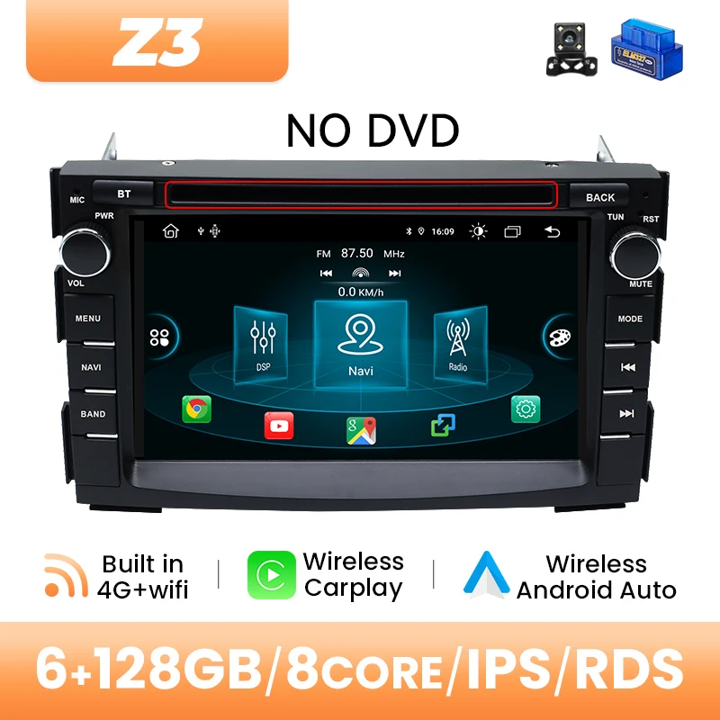 Android 14 Draadloze Carplay Autoradio Speler Voor Kia Ceed 2010 2011 2012 Venga Stereo GPS Touchscreen Autoradio multimedia