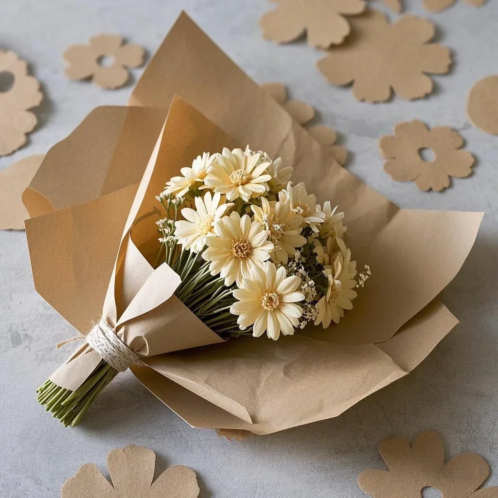 YITAPE 30cm*5M Brown Kraft Paper Roll for Gift Wrapping Moving Packing Material Bouquet Flowers DIY Crafts Painting Art view 4