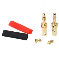 6sets/24pcs Gold Speaker Banana Plug Cable Wire Adapters Plugs Connectors For Musical Audio with Heat Shrink Tube Kit