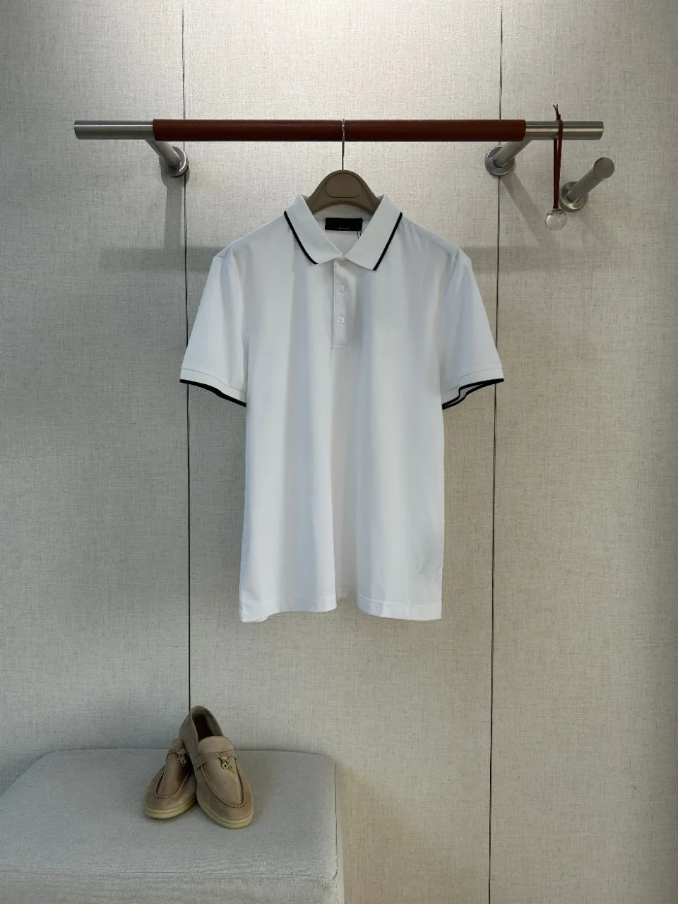 Old Money Style Mens Contrast Collar Three Button High Count Supima Cotton Solid Slim Fit Short Sleeve Polo Shirts for Men Casu