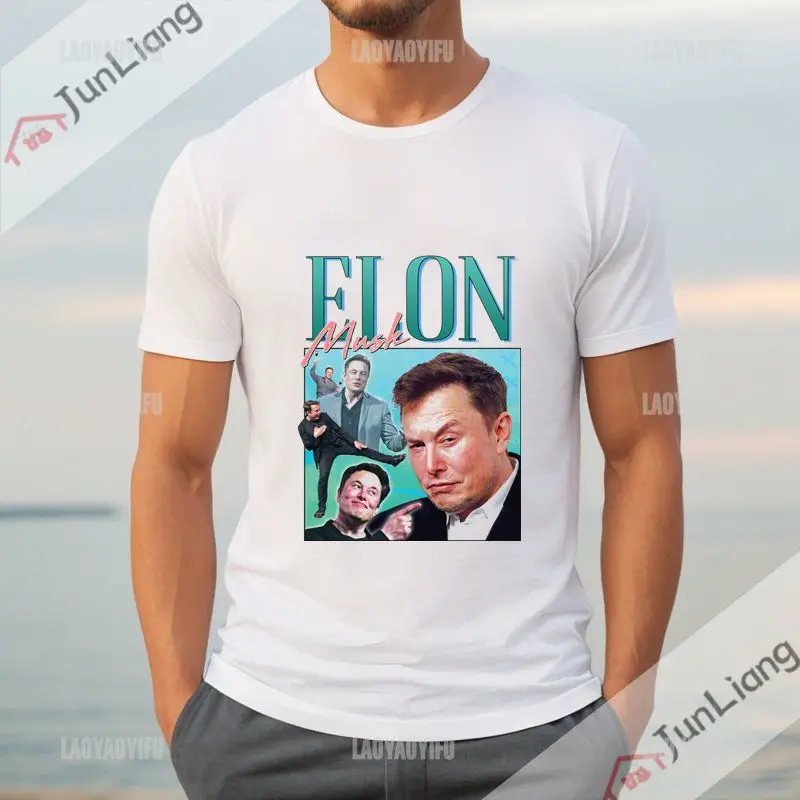 Elon Musk Tribute T-shirt Hilarious Icon Meme Legendary 80\'s 90\'s Retro  T-shirt Hip Hop Harajuku Street Wear