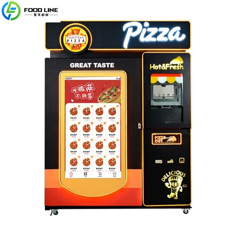 FOODLINE Outdoor Booth Pizza Vending Cabinet Sun Protection Panel Multi Flavor Frozen Pizza Storage Machine