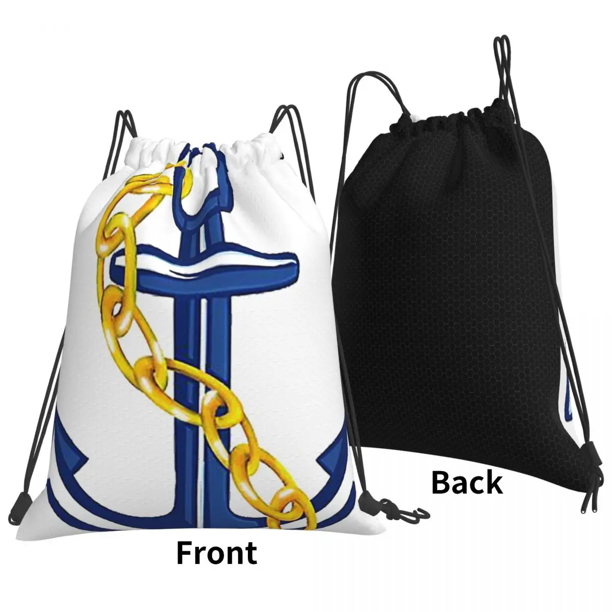 Anchor Backpacks Fashion Portable Drawstring Bags Sports Bag Book Bags For Travel School