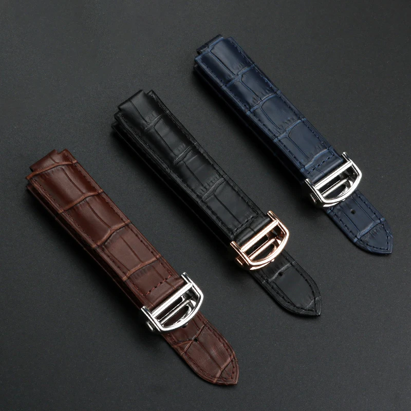 Genuine Leather Watch Strap for Men and Women For Cartier Blue Ballons W69012Z4  W69016Z4 W6920085 Genuine Cowhide Watch Band