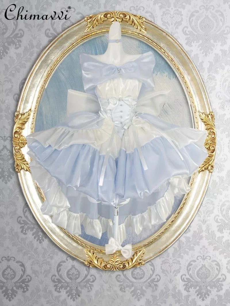 

Платье для дня рождения, высококачественное, роскошное, для церемоний совершеннолетия, принцессы, милых девушек, с большим бантом на спине, пышное, женское