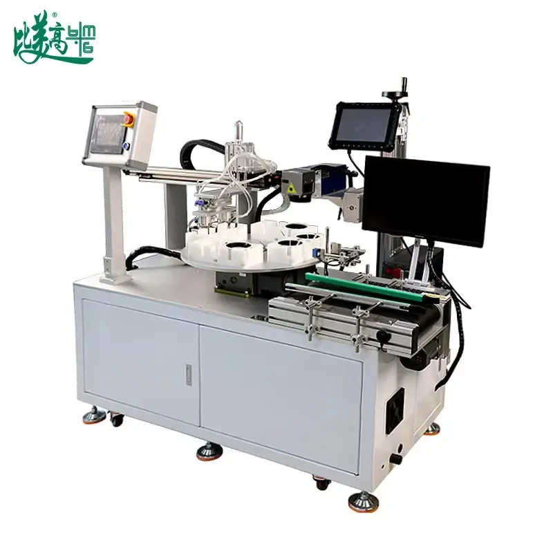 OEM Fiber Engraver with Rotary for Metal Tube Round Bottle Automatic 360 Degree Positioning Marking System