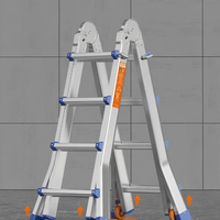 Herringbone climbing telescopic thickened escalator aluminum alloy folding household giant lifting ladder foldable