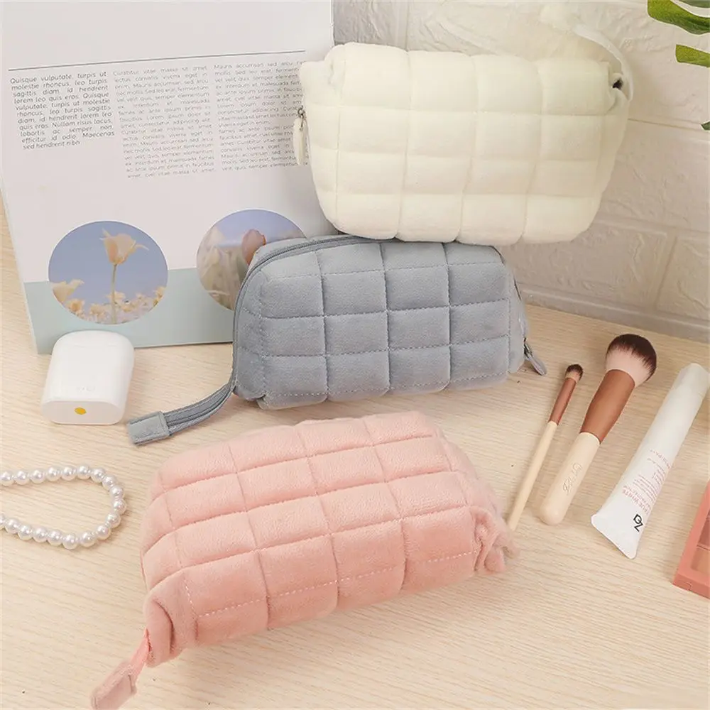 Soft School Supplies Zipper Office Supplies Pillow Plush Storage Box Cosmetic Bag Pillow Plush Pencil Case Corduroy Makeup Bags